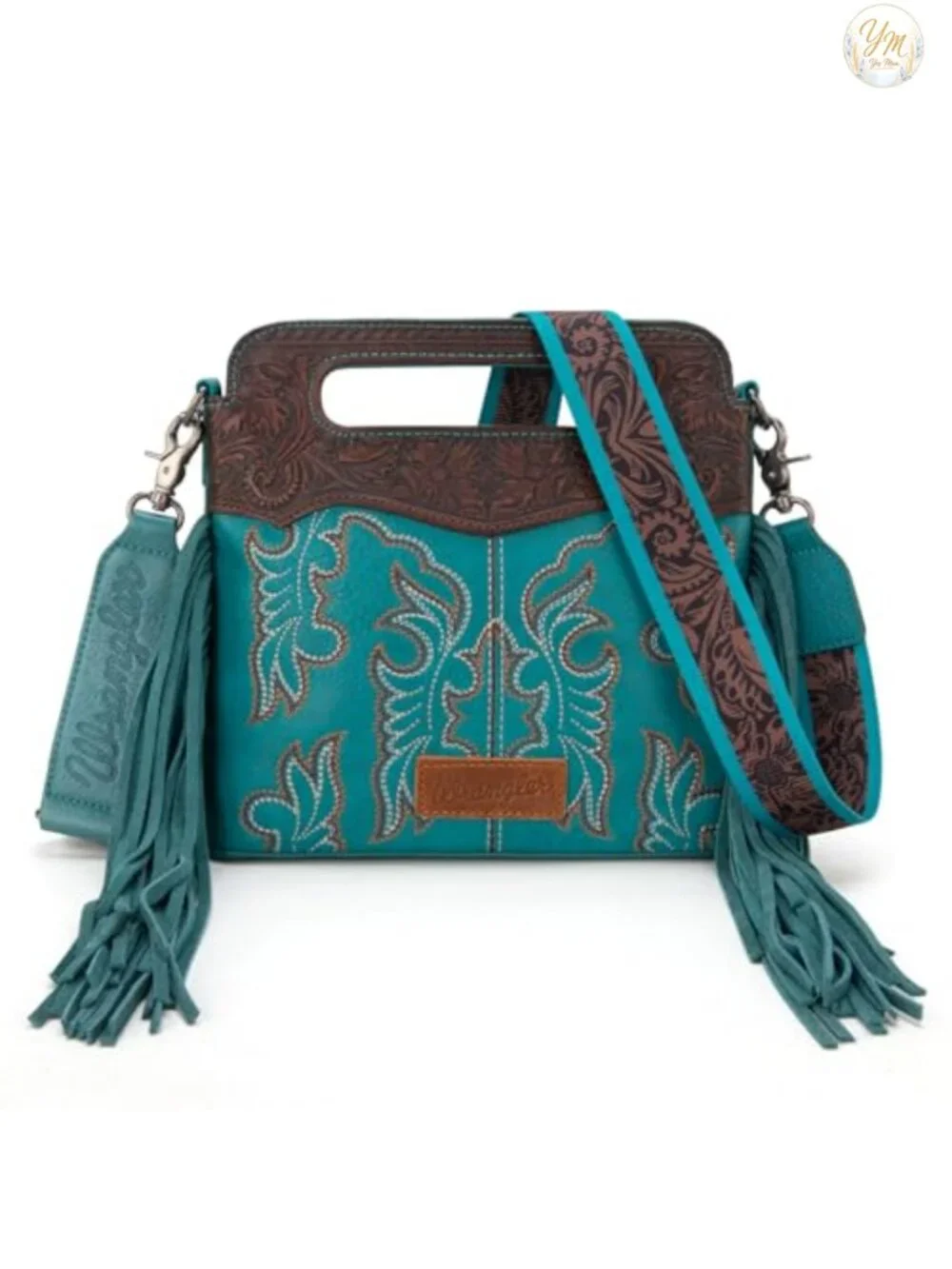 WOMENS WESTERN CROSSBODY BAG EMBOSSED FAUX LEATHER FRINGE PURSE